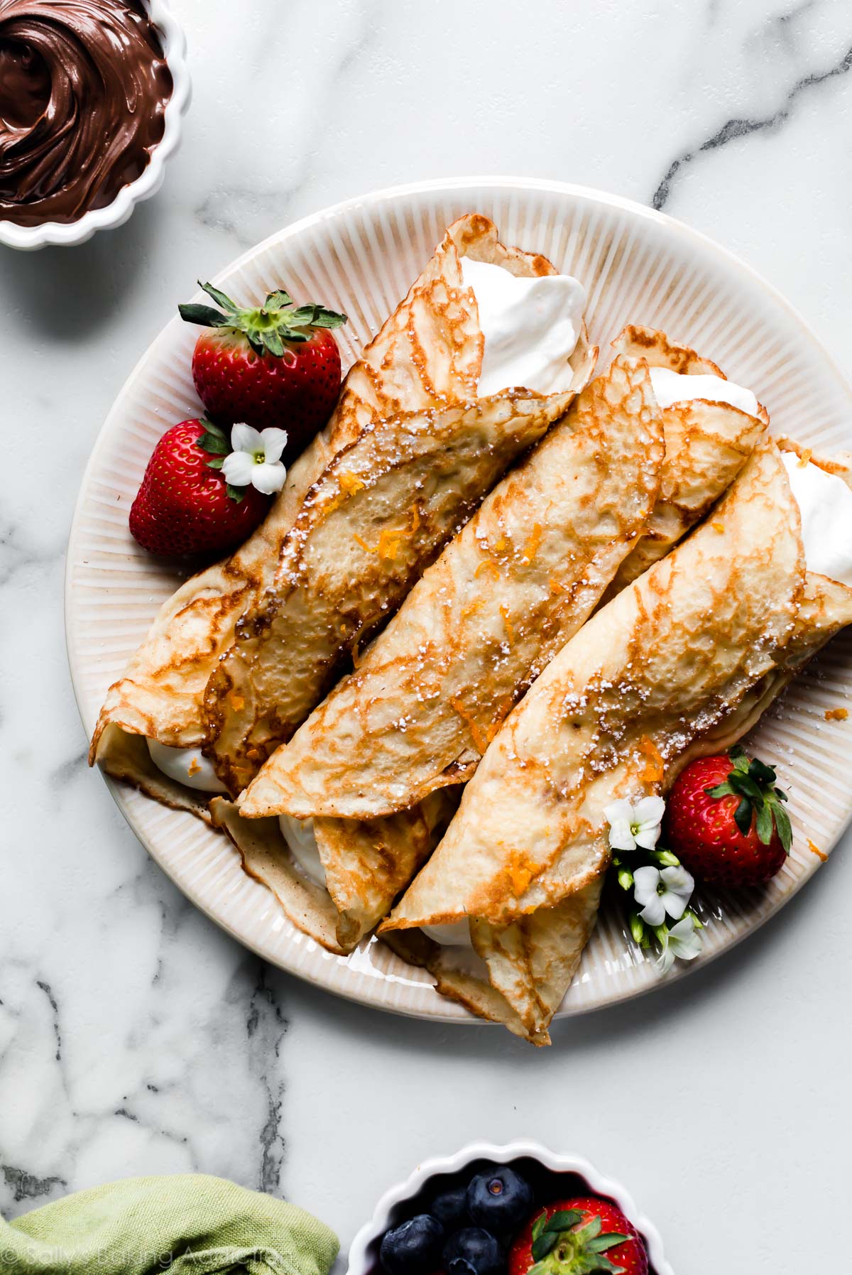 crêpes maison à la crème fouettée