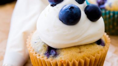 Photo of Cupcakes aux bleuets et à la crème