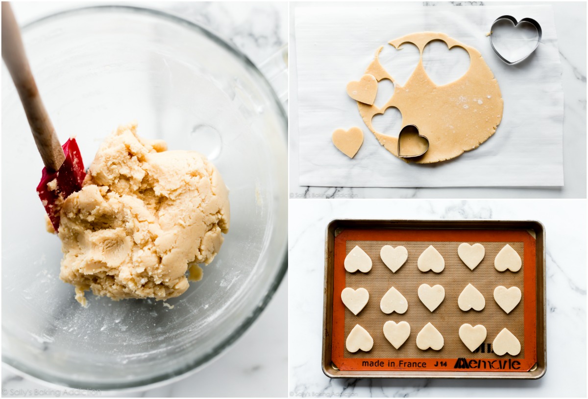 photos de processus de pâte à biscuits au sucre