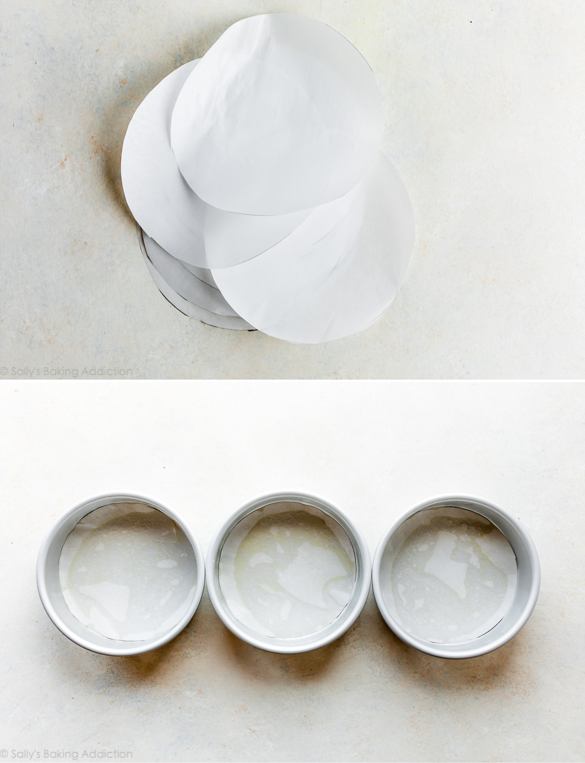 rondelles de papier parchemin dans des moules à gâteaux