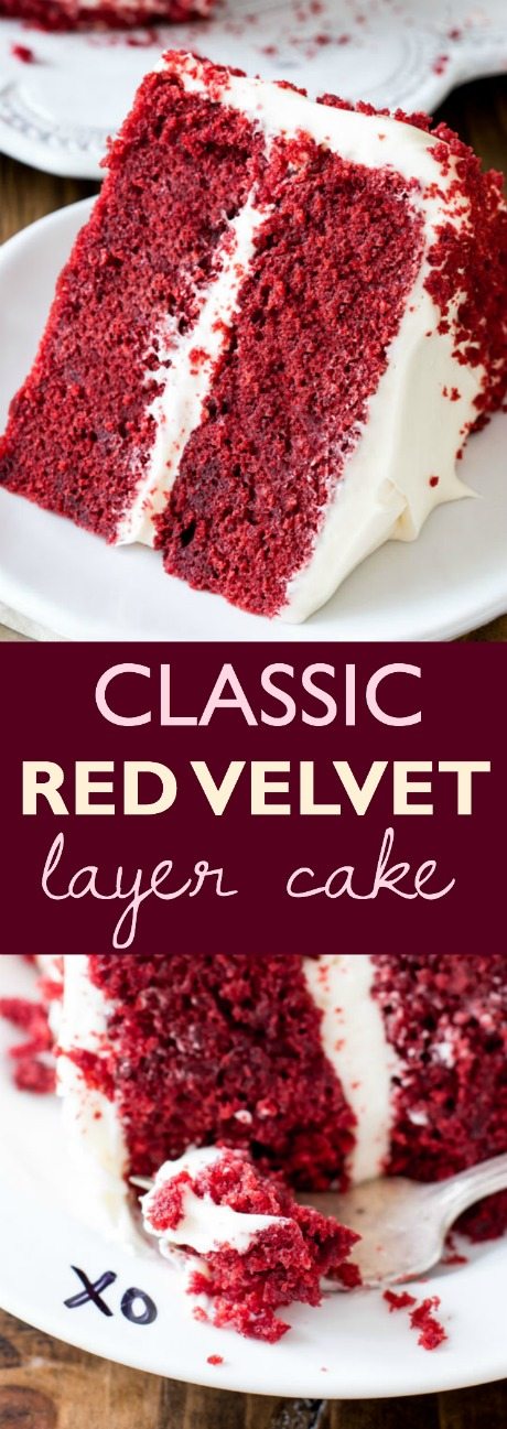 J'adore cette recette de gâteau de couche de velours rouge! Apprenez exactement comment le faire sur sallysbakingaddiction.com