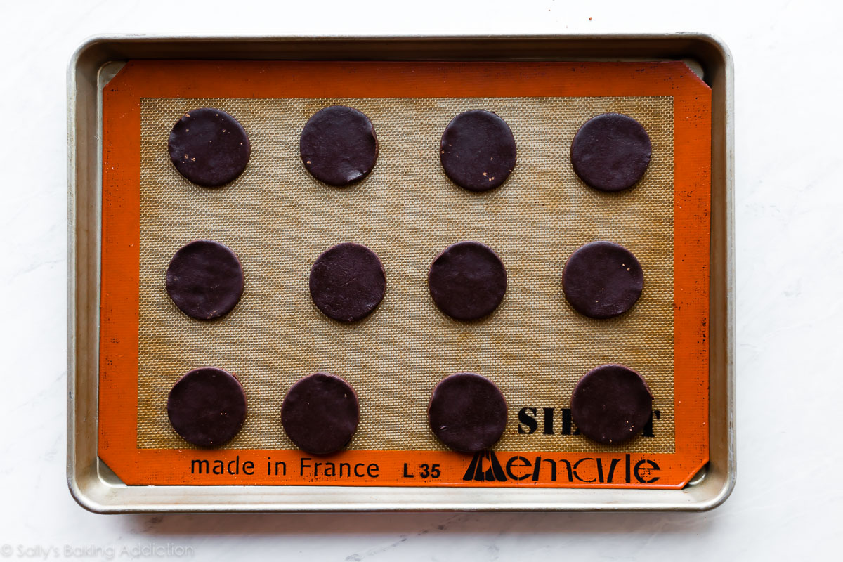 Biscuits au sucre au chocolat en forme de cercle