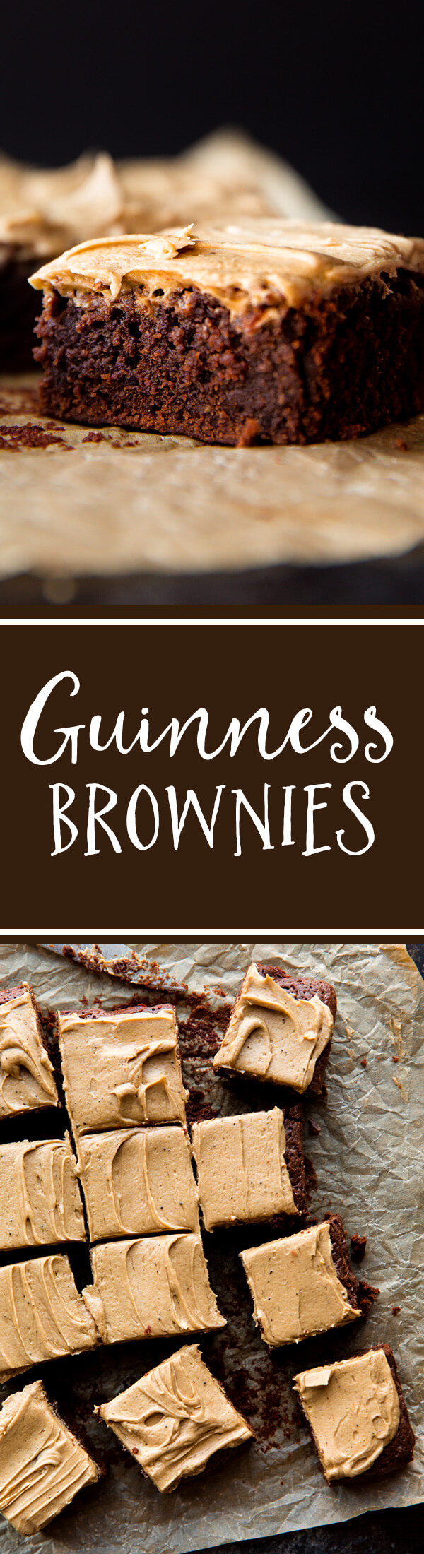 Ces brownies Guinness sont fabriqués à partir de Guinness Stout réduit. Ils sont moelleux, riches et garnis de poudre d'espresso et de glaçage infusé à la Guinness! Recette sur sallysbakingaddiction.com