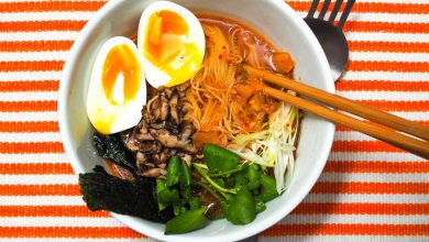 Photo of Recette de Kimchi Ramen rapide aux champignons shiitake et aux œufs mous