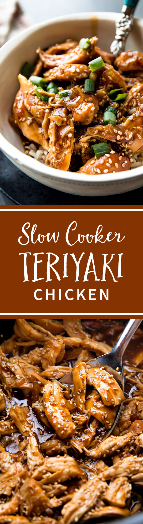 Mettez de la sauce teriyaki maison rapide et du poulet dans votre mijoteuse, réglez-la et oubliez-la! Ce délicieux poulet teriyaki au miel à la mijoteuse est si facile. Recette sur sallysbakingaddiction.com