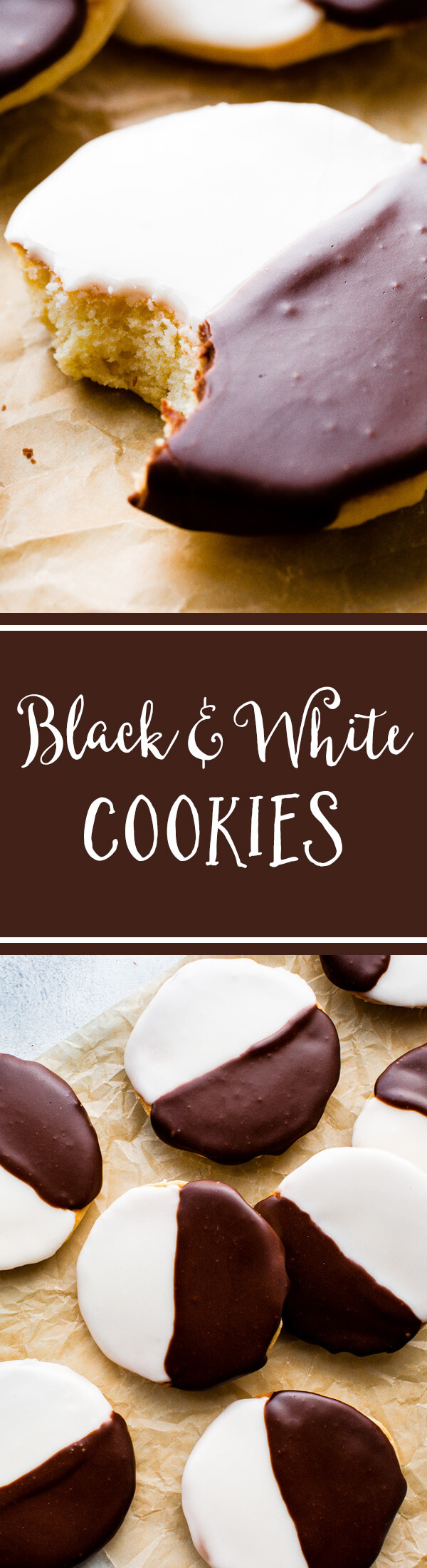 Une recette soigneusement testée et étonnamment simple pour des biscuits en noir et blanc à la new-yorkaise! Ces cookies en forme de gâteau sont irrésistibles! Recette sur sallysbakingaddiction.com