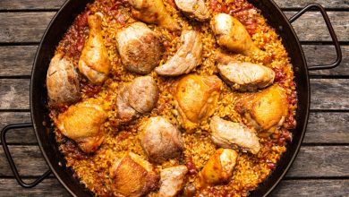 Photo of Recette de paella au poulet grillé et au porc