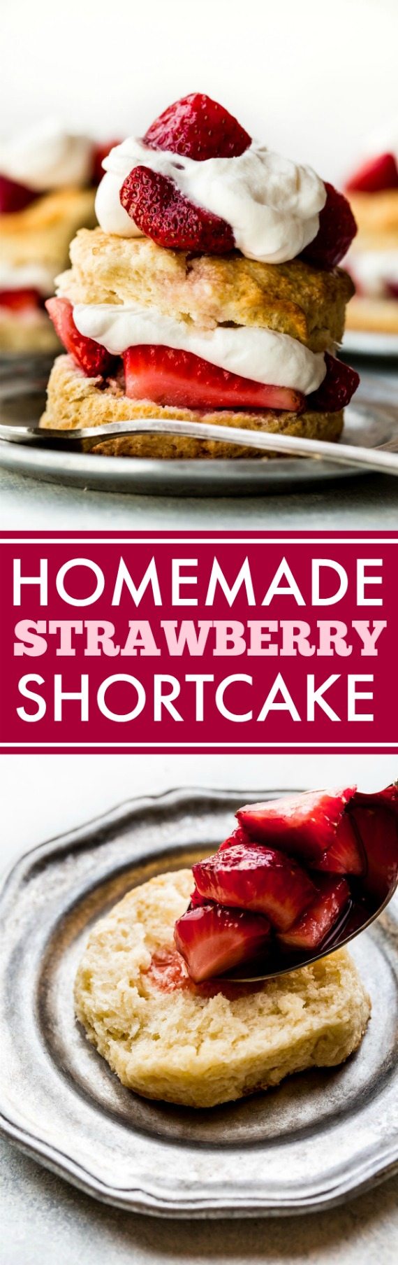 Comment faire du shortcake aux fraises à la maison! Biscuits faciles et crème fouettée à partir de zéro! Recette sur sallysbakingaddiction.com