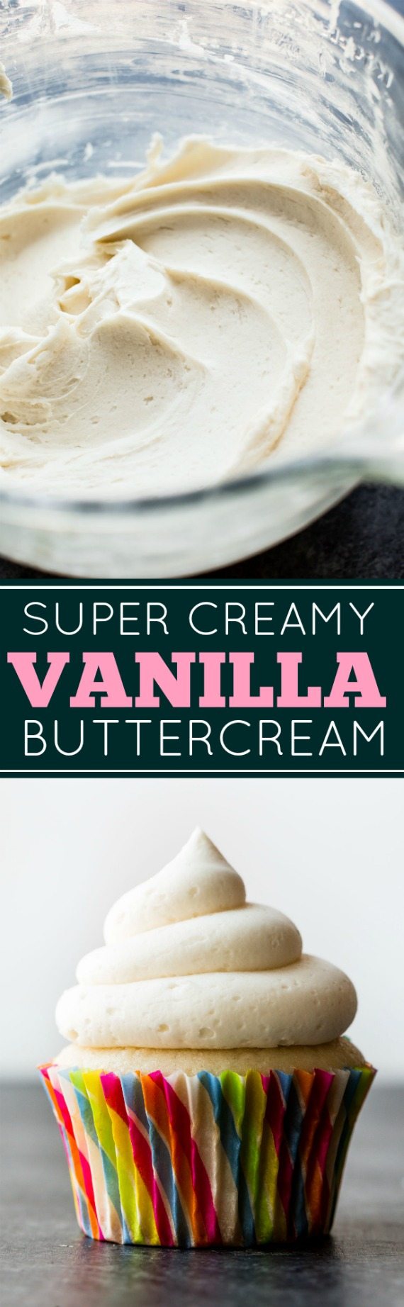 Recette de crème au beurre à la vanille délicieusement douce, crémeuse et facile! sallysbakingaddiction.com 