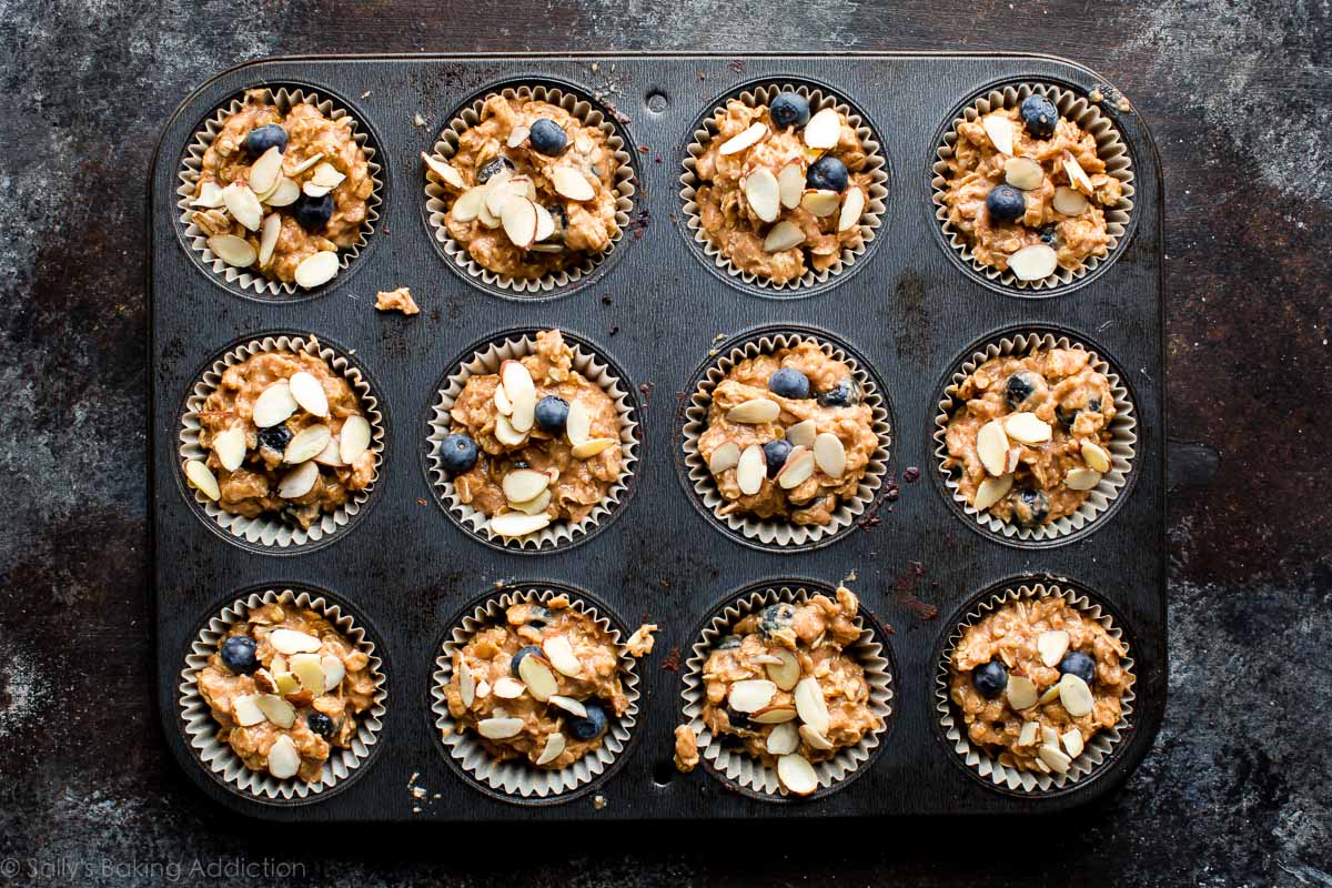 Comment faire des muffins aux bleuets et aux amandes sur sallysbakingaddiction.com