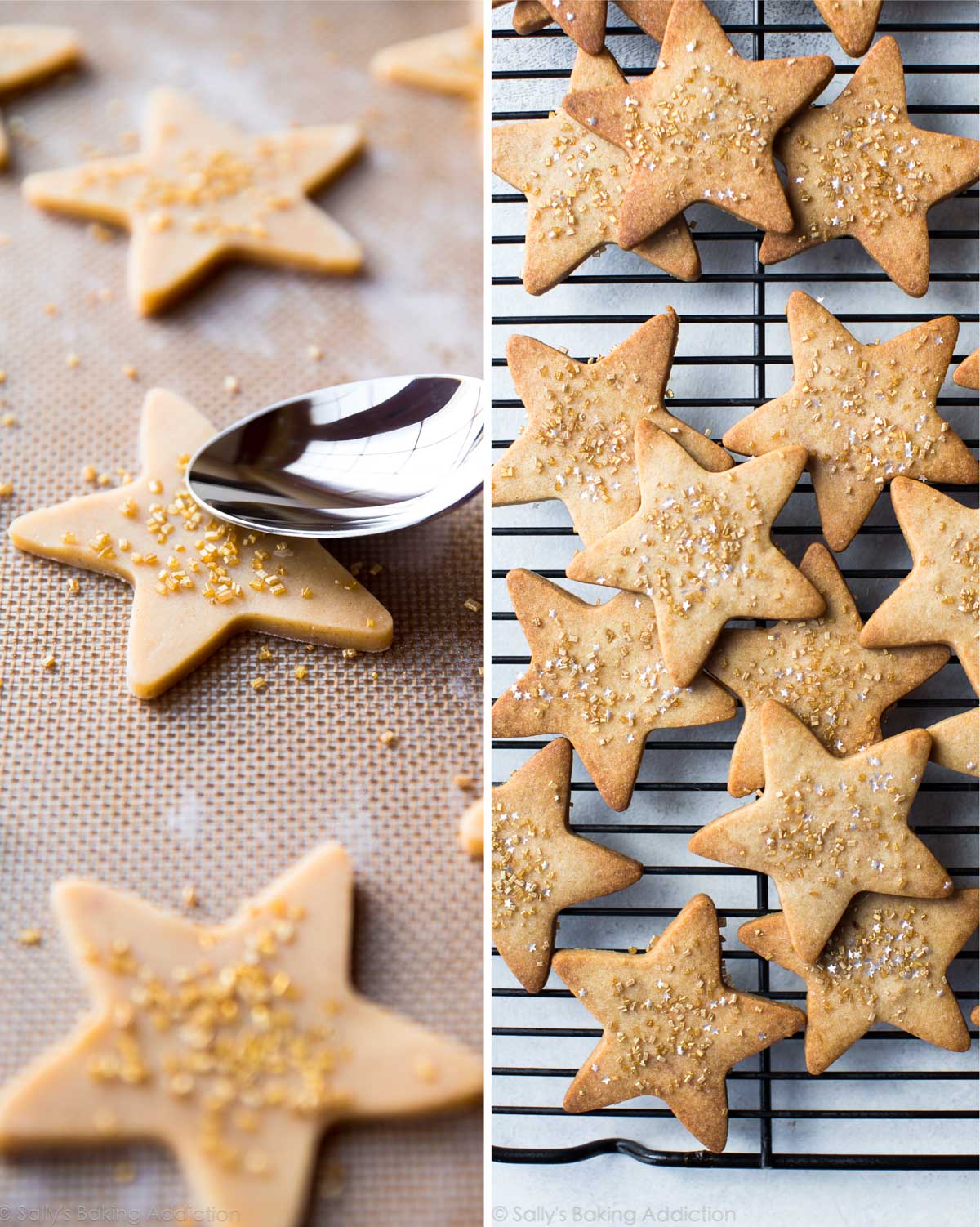 Biscuits étoiles à l'érable et à la cannelle sur sallysbakingaddiction.com