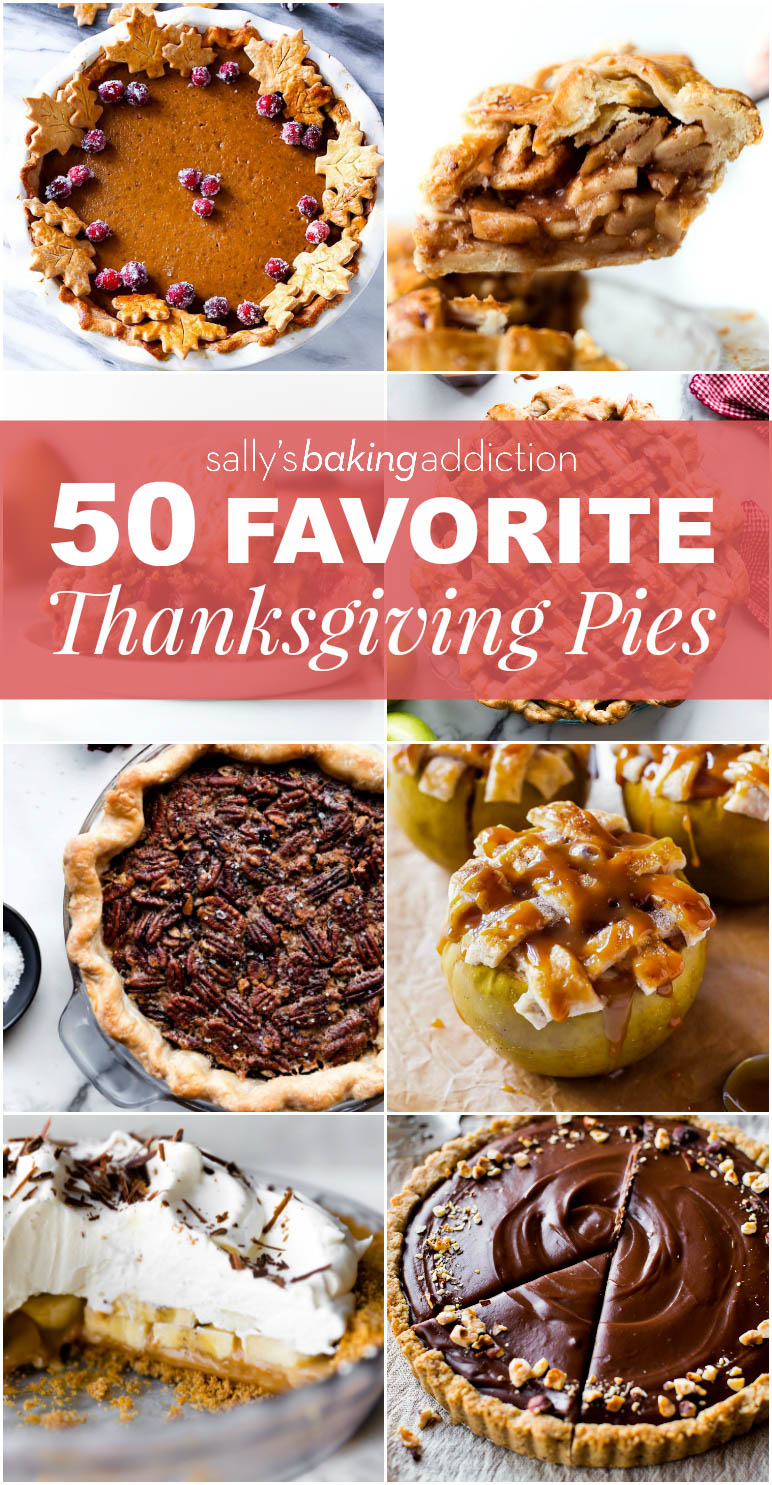 50 des meilleures recettes de tarte de Thanksgiving, y compris la tarte à la citrouille, la tarte aux pacanes sans sirop de maïs, la tarte aux banoffees, la tarte aux pommes et bien plus encore! sallysbakingaddiction.com