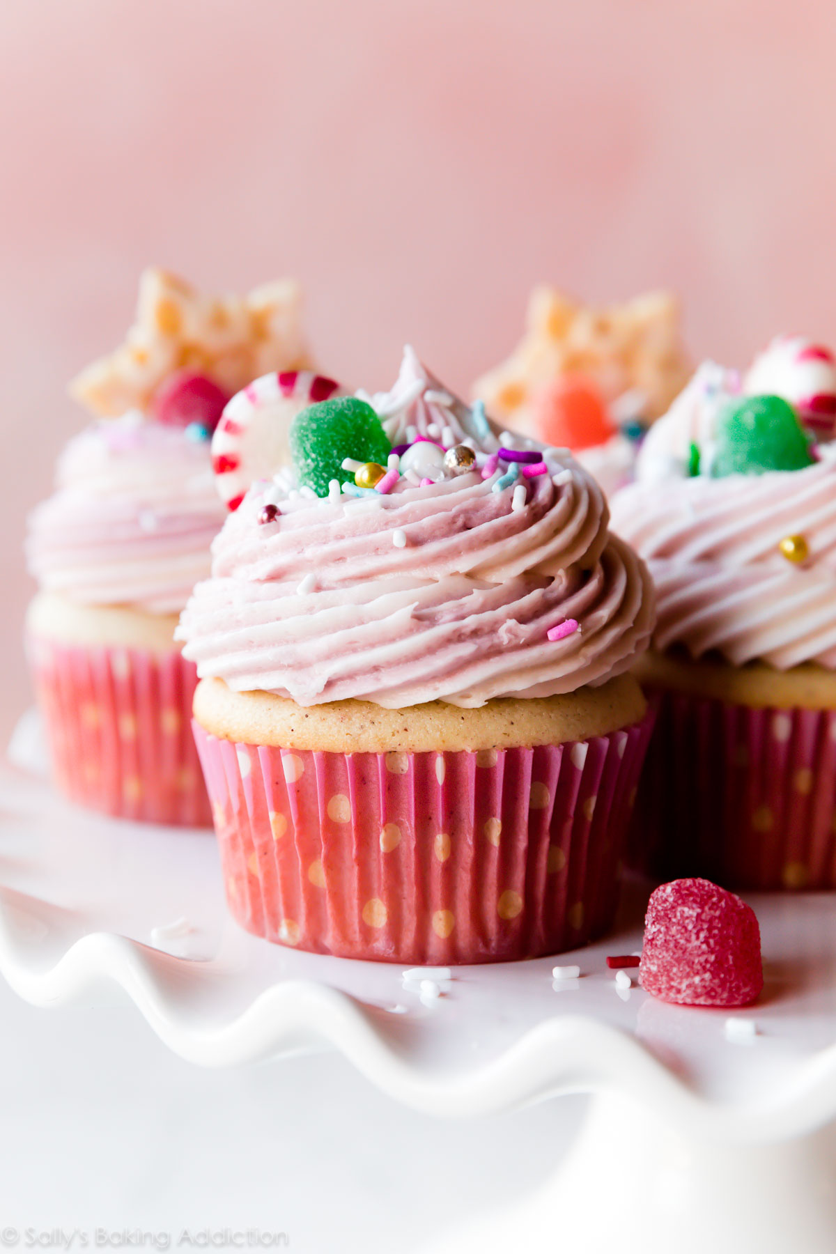 Cupcakes de fée de prune de sucre rose