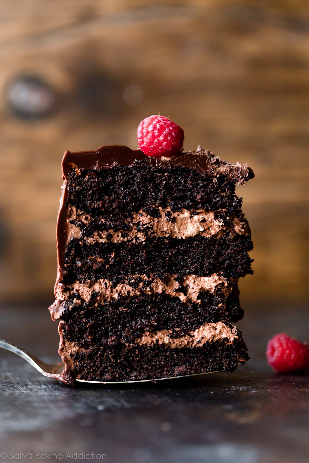 gâteau à la mousse au chocolat noir 