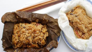 Photo of Recette de riz gluant chinois enveloppé dans une feuille de lotus (Lo Mai Gai)