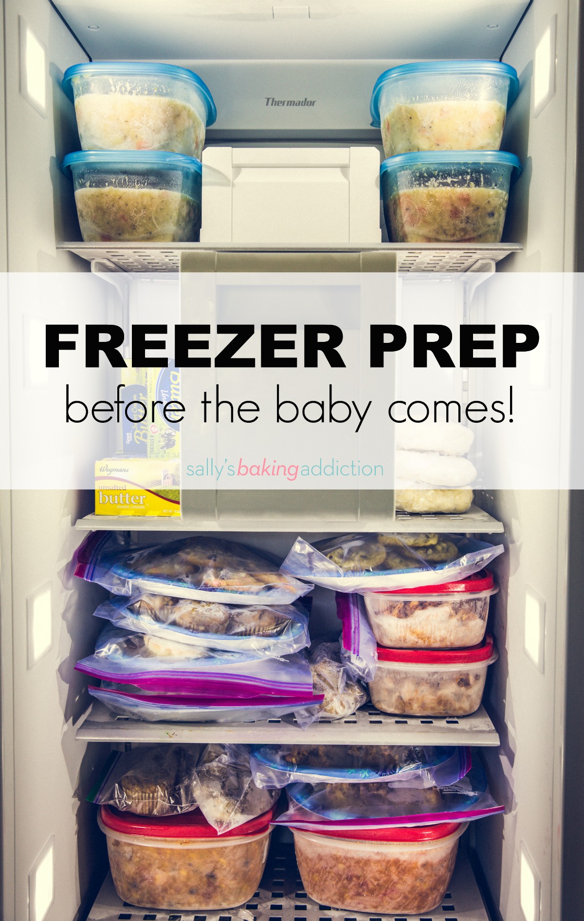 Repas congelés et collations à préparer avant l'arrivée du bébé! Recettes sur sallysbakingaddiction.com
