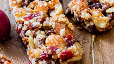 Photo of Barres-collations au chocolat, aux amandes et aux cerises