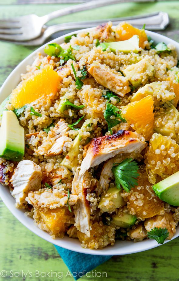 Salade de poulet aux agrumes et au quinoa