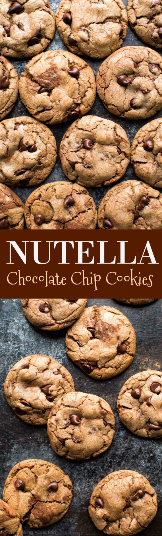 Biscuits aux pépites de chocolat Nutella - cette recette a tout pour plaire! Si vous aimez Nutella et que vous aimez les cookies aux pépites de chocolat, vous devez les faire.
