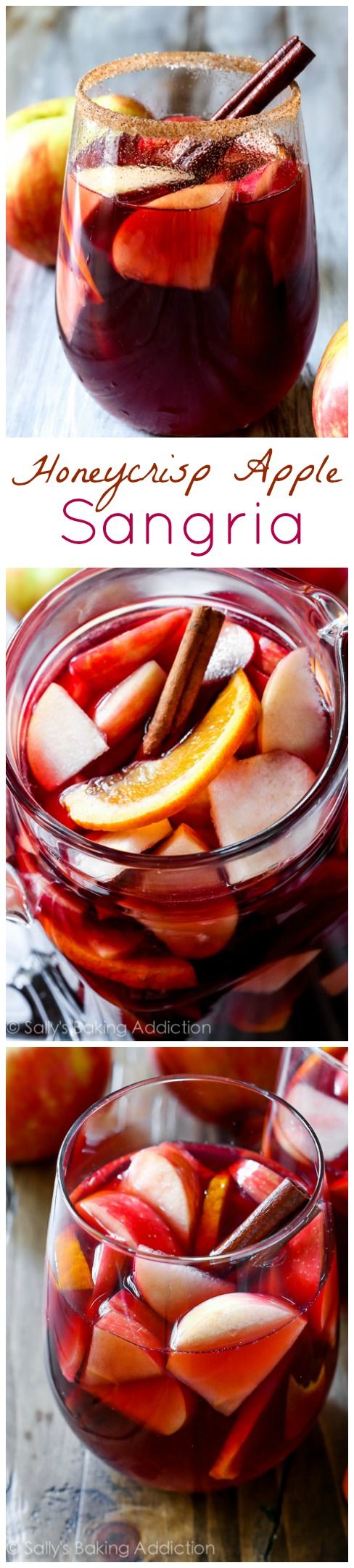 Honeycrisp Apple Sangria - c'est LA boisson à siroter le week-end d'automne (ou les soirs de semaine ...). Rempli des meilleures saveurs !!