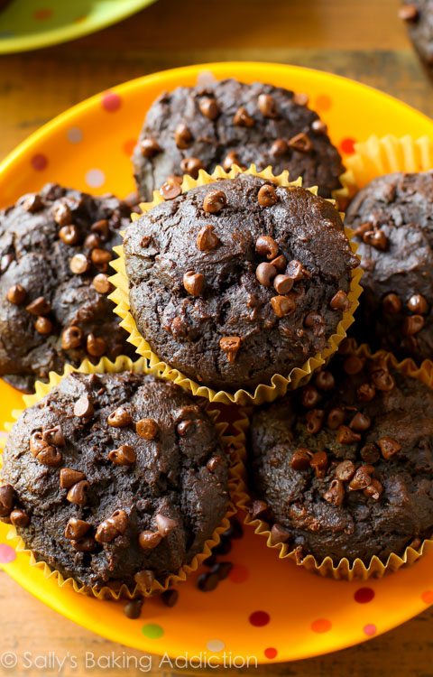 Muffins citrouille au chocolat à 130 calories de sallysbakingaddiction.com