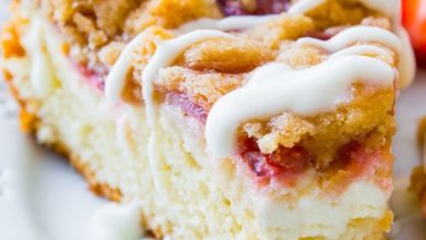 Photo of Gâteau à la chapelure aux fraises et à la crème