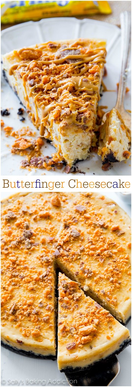 Tout le monde va devenir fou pour cette recette de cheesecake au beurre d'arachide et au beurre! Ceci est un dessert indulgent incroyable. sallysbakingaddiction.com
