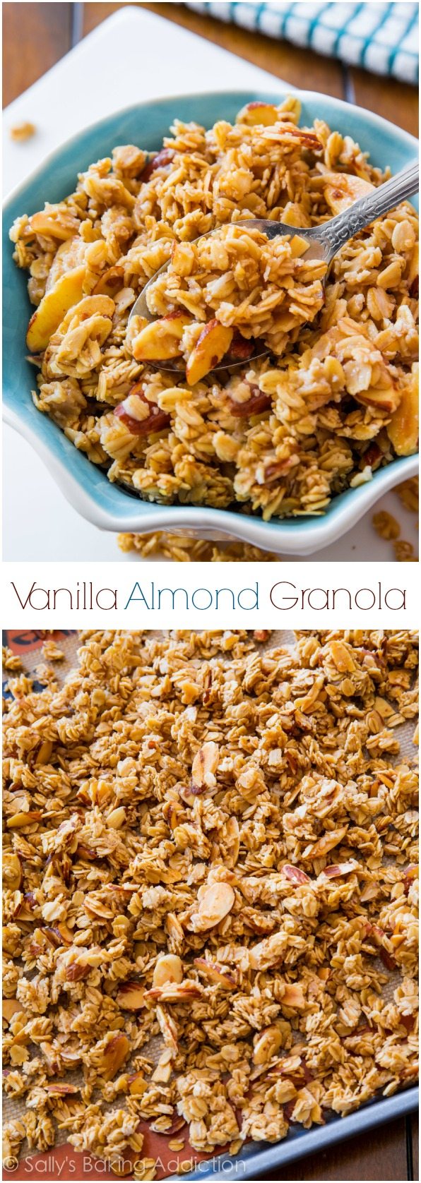 Ce granola croquant à la vanille et aux amandes explose de saveur! Si simple à faire aussi.