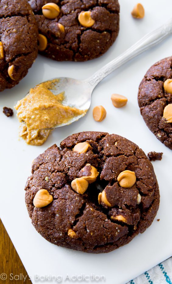 Ces biscuits brownie au beurre d'arachide sans farine sont si riches et savoureux que vous ne manquerez pas la farine et le beurre!