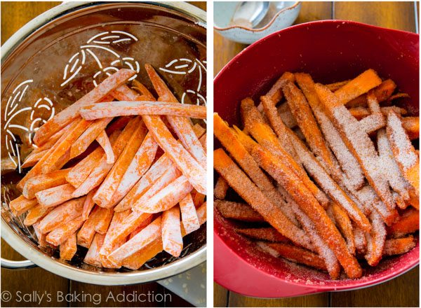 Frites de patate douce au sucre à la cannelle par @sallybakeblog
