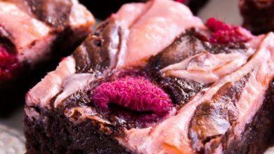 Photo of Brownies au gâteau au fromage et aux framboises