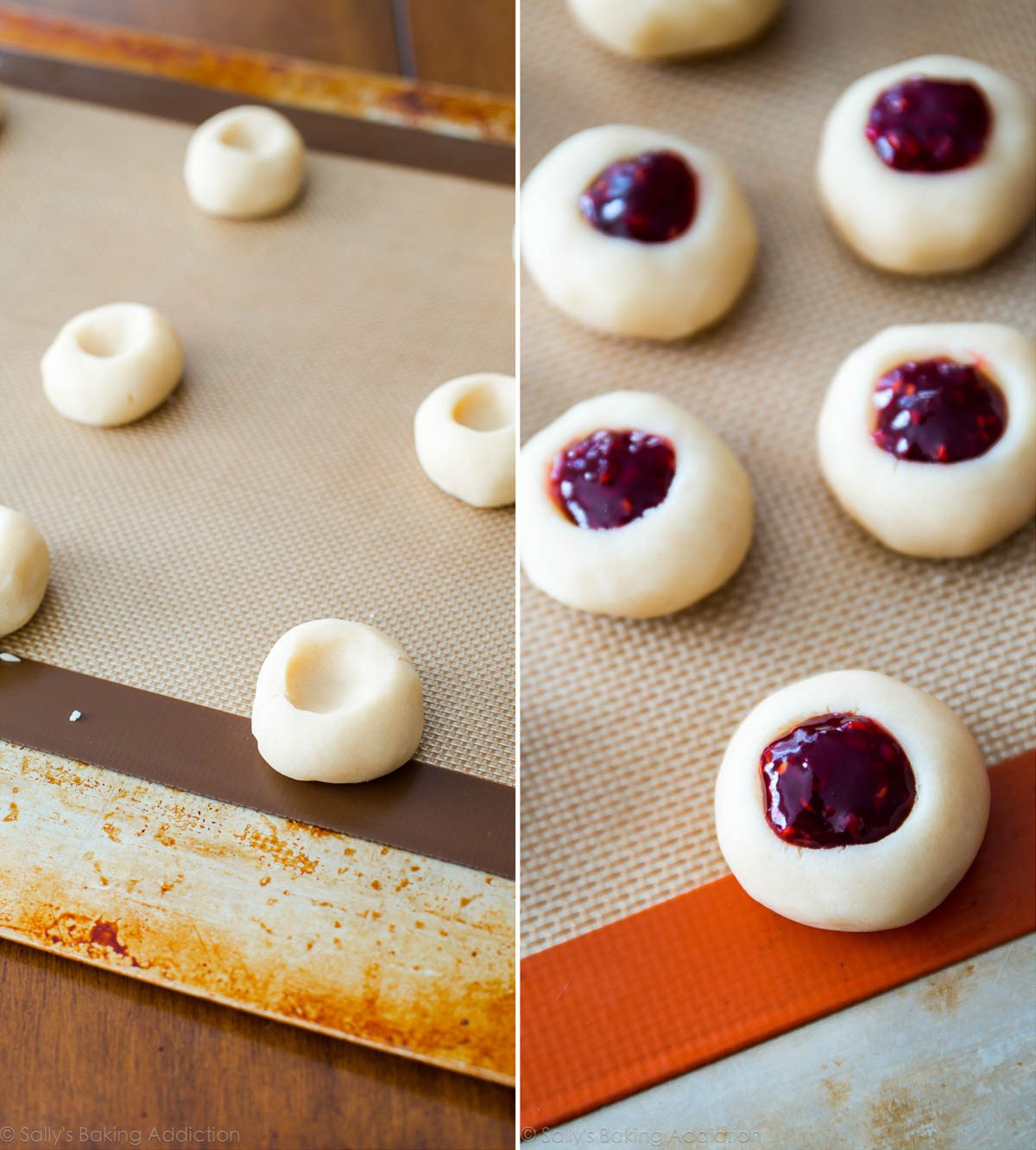 Comment faire des cookies à l'empreinte de framboise et d'amande sur sallysbakingaddiction.com