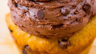 Photo of Cupcakes à la citrouille avec glaçage au chocolat noir