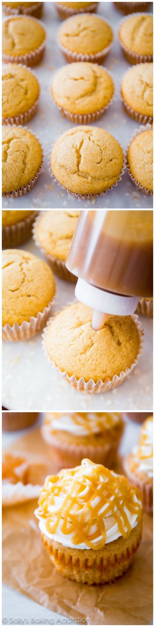 Cupcakes au sucre brun fourrés au caramel écossais par sallysbakingaddiction.com
