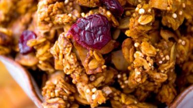 Photo of Granola croquant à la citrouille et aux épices