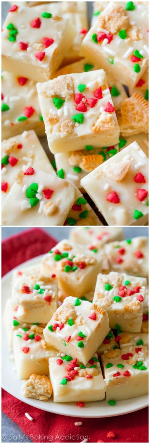 Fudge Oreo Funfetti de Noël en toute simplicité! Il a le goût d'une garniture à la crème aux biscuits Oreo!