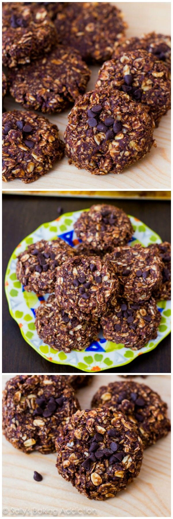 Skinny Chocolate Peanut Butter No-Bake Cookies. Ces biscuits allégés ne sont faits qu’avec 7 ingrédients sains!