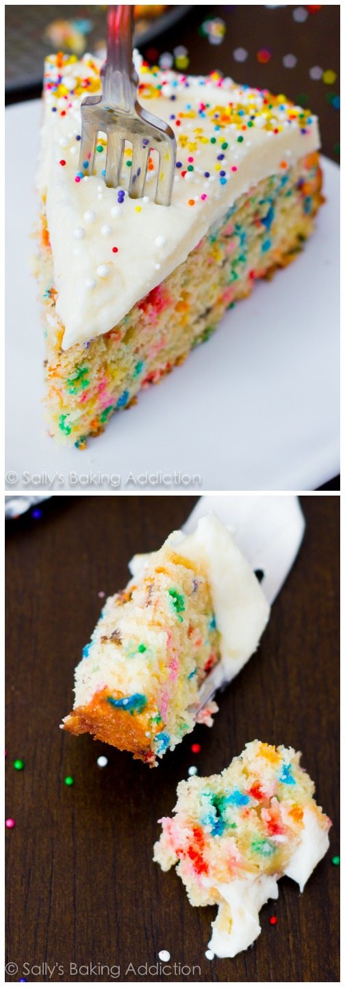 Il s’agit de la meilleure recette de gâteau funfetti maison par sallysbakingaddiction.com. Et c’est si facile à faire!
