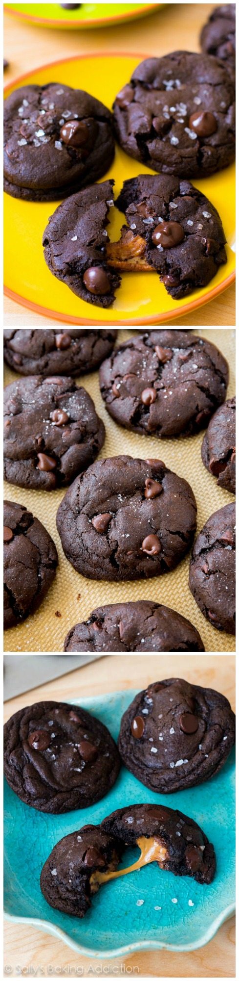 Biscuits au chocolat noir au caramel salé