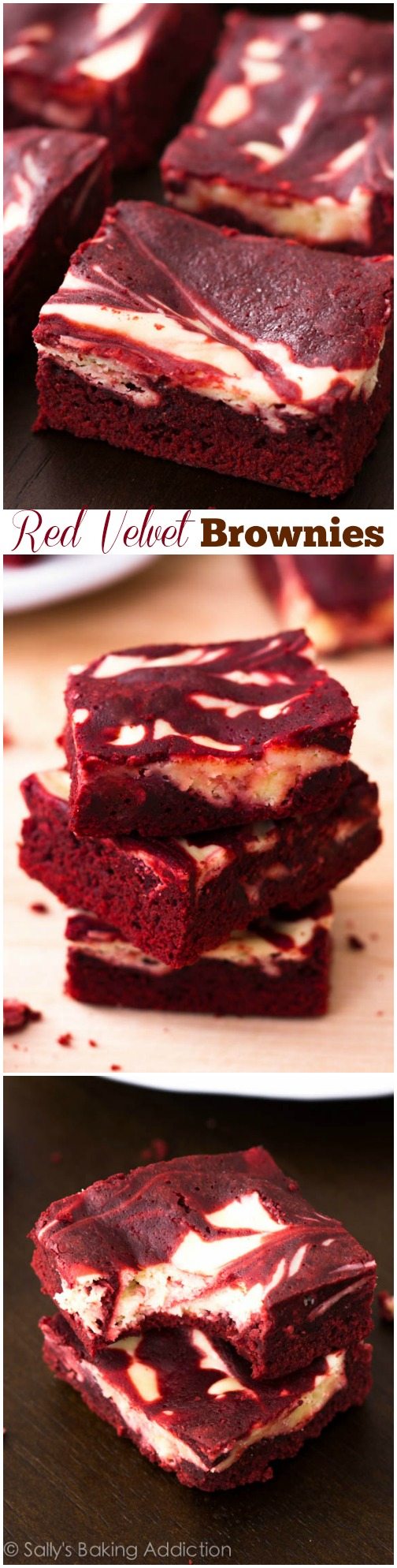 Red Velvet Cheesecake Brownies recette à sallysbakingaddiction.com