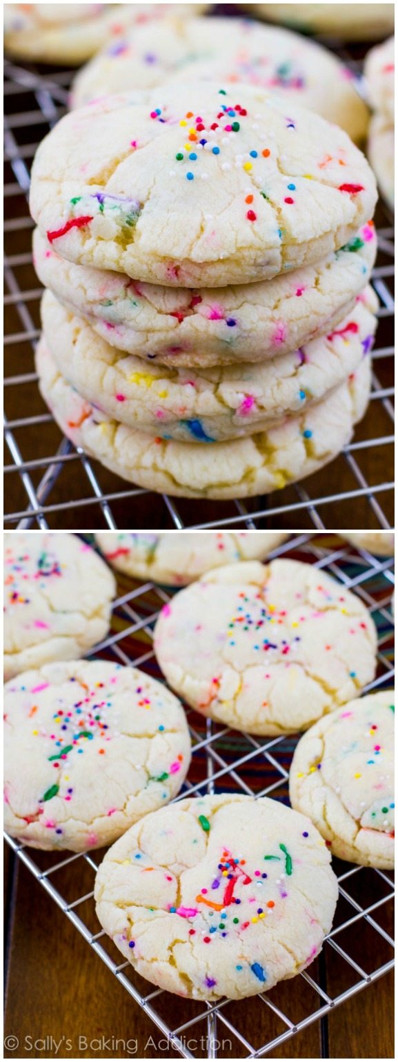 2 images de biscuits de pâte à gâteau confettis