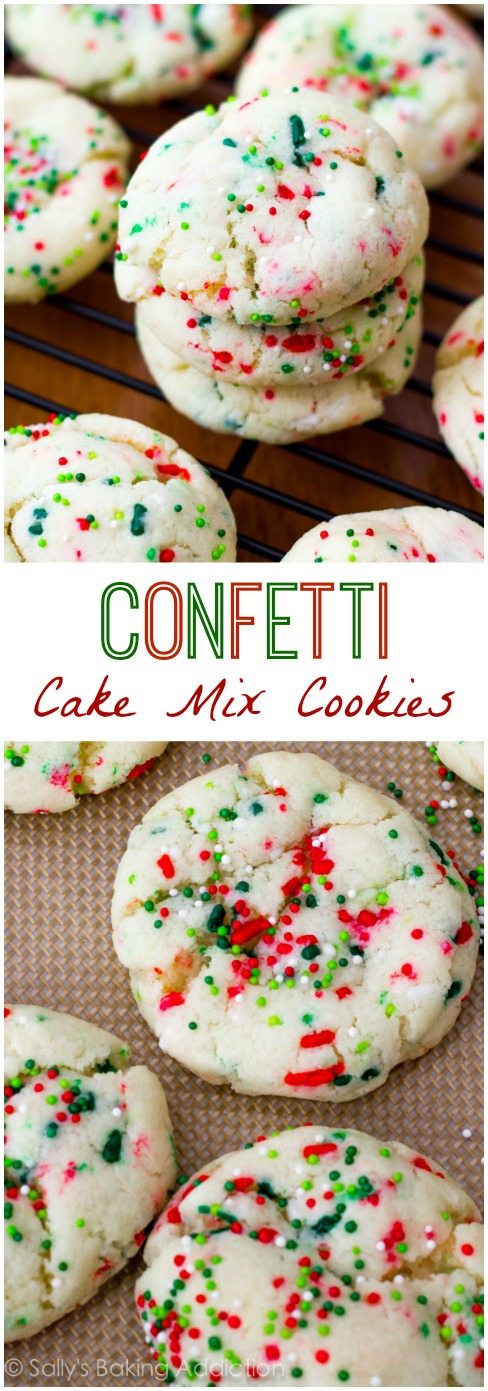 2 images de biscuits de mélange de gâteau de confettis de Noël