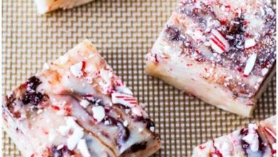 Photo of Candy Cane Chocolate Swirl Fudge