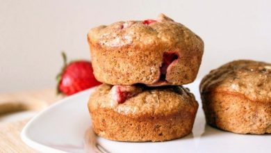 Photo of Muffins à la banane aux fraises sans gras