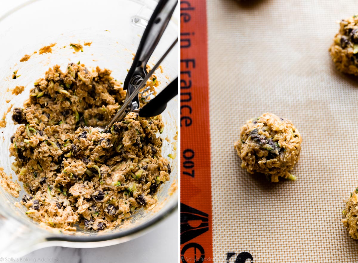 pâte à biscuits aux pépites de chocolat de flocons d’avoine de courgettes