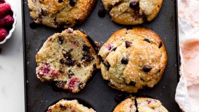 Photo of Muffins aux pépites de chocolat aux framboises géantes