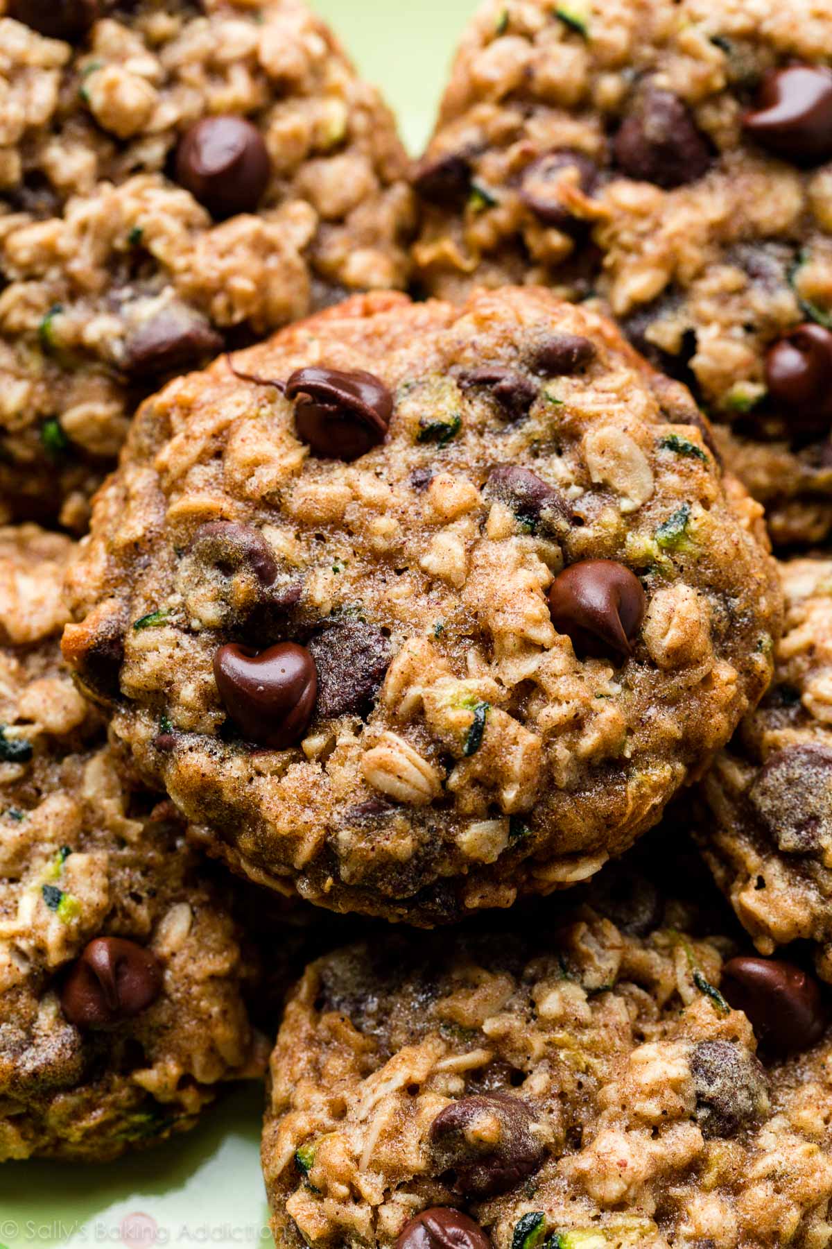 biscuits aux pépites de chocolat de flocons d’avoine de courgettes 