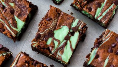 Photo of Brownies au gâteau au fromage aux pépites de chocolat à la menthe