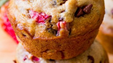 Photo of Muffins aux pépites de chocolat aux fraises