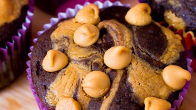 Photo of Skinny Chocolate Peanut Butter Cupcakes